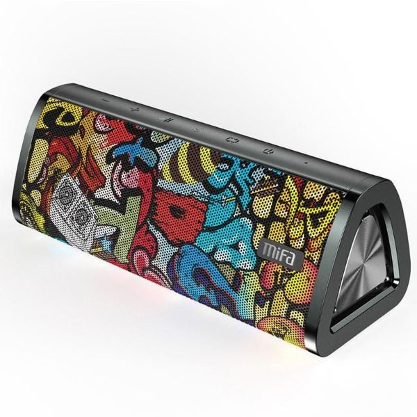 AD - SR Portable 360° Stereo Bluetooth 5.0 Speaker with 24-Hour Playtime, IPX7 Waterproof & Unique Graffiti Art