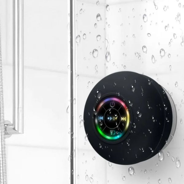 AD - SR Waterproof Bluetooth Shower Speaker with LED Lights & 3D Surround Sound