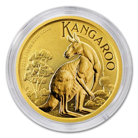 2023 AU 1/10 oz Australian Gold Kangaroo Coin Brilliant Uncirculated