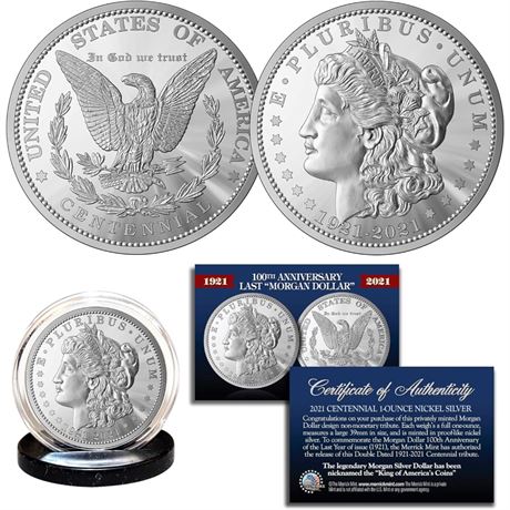 100th Anniversary of The Final Morgan Silver Dollar 1 OZ 39mm Tribute Coin Medal